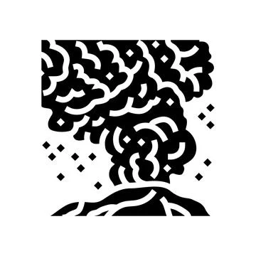Ash cloud volcano glyph icon vector illustration Stock Illustration