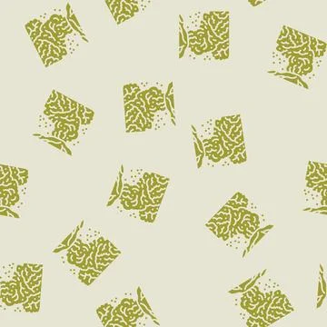 Ash cloud volcano glyph seamless pattern Stock Illustration
