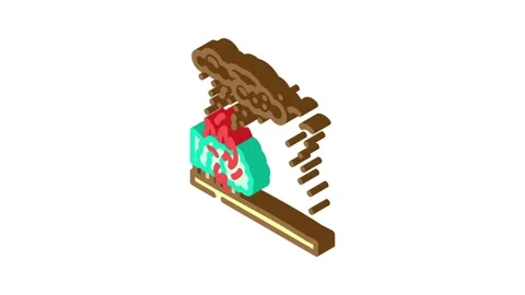 Ash cloud wildfire disaster isometric icon animation 스톡 동영상 327282126