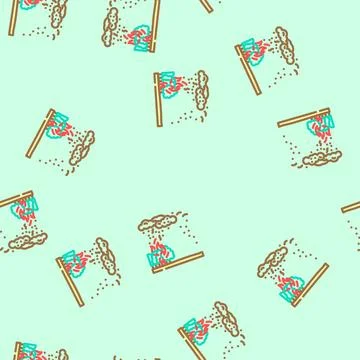 Ash cloud wildfire disaster vector seamless pattern Stock Illustration