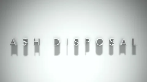Ash disposal 3D title animation with shadows on a white background 스톡 동영상 297818578
