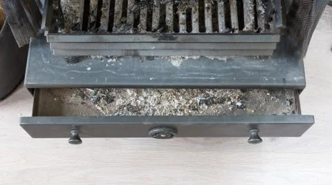 Ash in a fireplace Foto stock