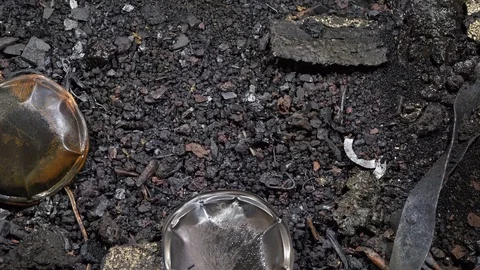 Ash from garbage and waste after the burning process in a incineration plant Stock Footage 117230919