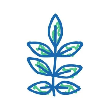 Ash leaf icon doodle illustration Stock Illustration
