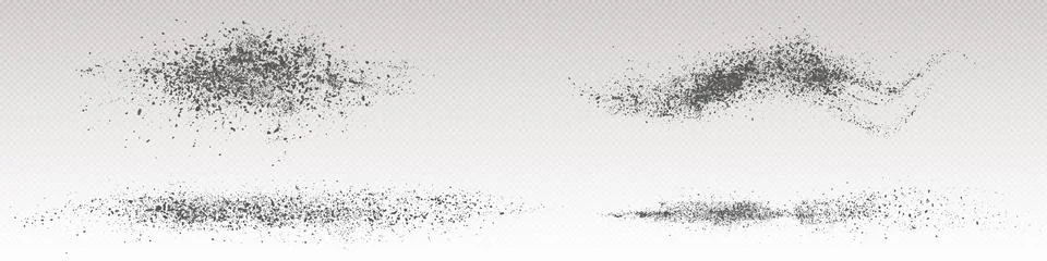 Ash powder top view vector spray explosion effect Illustrazione stock