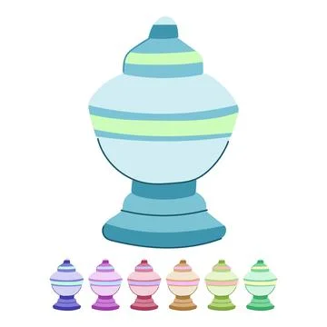 Ash urn ashes vector cartoon graphic Ilustração Stock