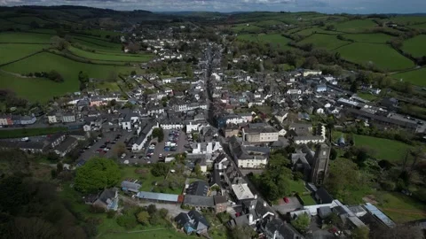 Ashburton, Devon - 4K Aerial Drone Footage Stock Footage 235711159