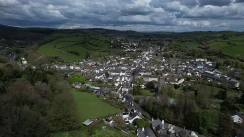 Ashburton, Devon - 4K Aerial Drone Footage Stock Footage 235711164