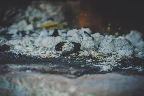 Ashes from a barbecue Stock Photos