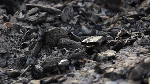 Ashes of a big fire Stock Footage 47323286