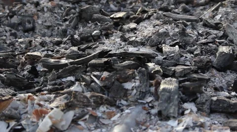 Ashes of a big fire Stock Footage 47323702