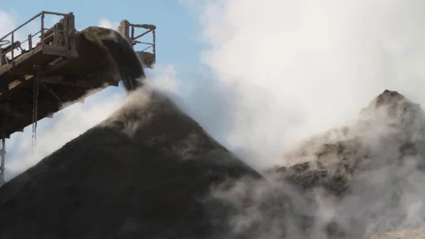 The ashes of the brown coal after they exit the power plant 2 Stock Footage 121343217