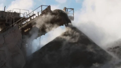 The ashes of the brown coal after they exit the power plant 3 Stock Footage 121343256
