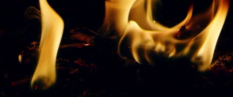 Ashes burn on floor in slow motion Stock Footage 136391826