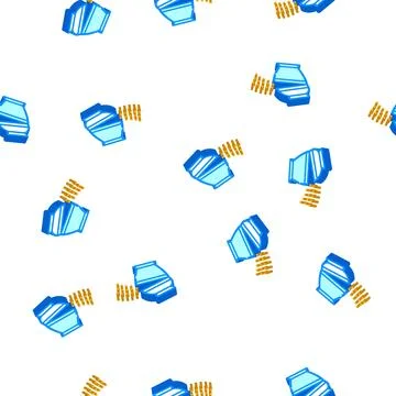 Ashes of deceased pour out of urn isometric icon seamless pattern Stock Illustration