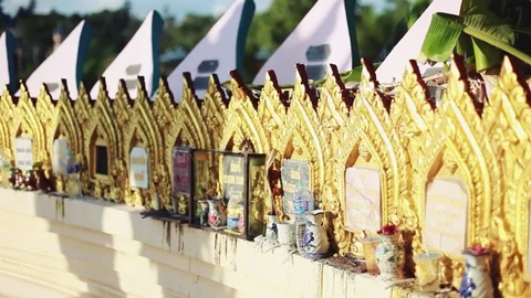 Ashes of the departed monks in the Buddhist temple. 1920x1080 Stock Footage