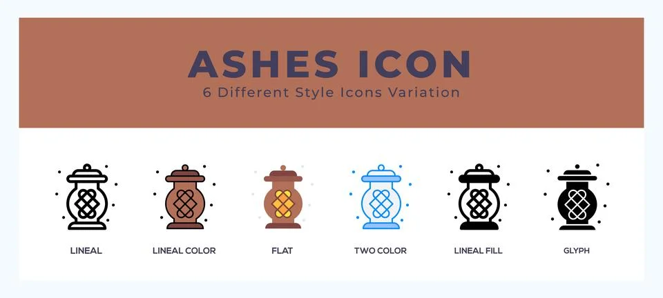 Ashes icon illustration vector with different styles Stock Illustration