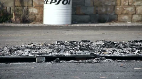 Ashes remains after a fire 스톡 동영상 47145447