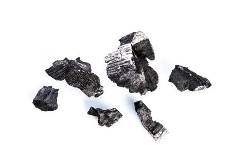 Ashes on white background, studio shot Fotos Stock