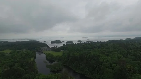 Ashford Castle from afar 01 Video stock 93374075