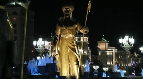 Ashgabat Monument Warrior Stock Footage 11236482
