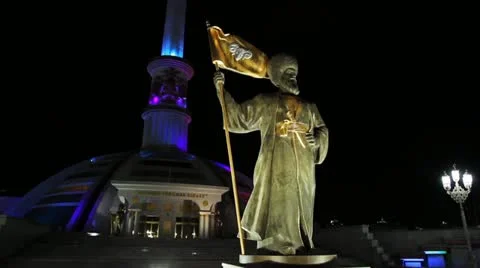 Ashgabat at Night Stock Footage 12224442