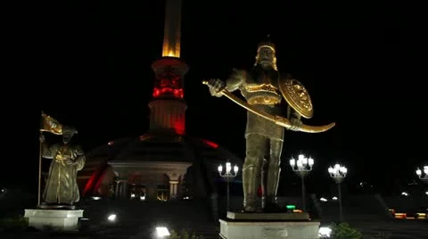 Ashgabat at Night 库存影片 12224452