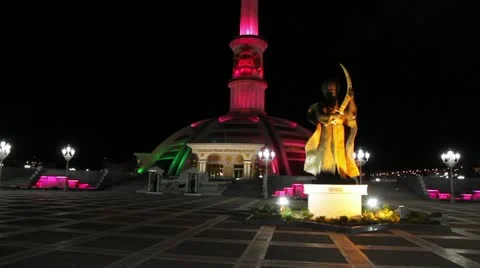 Ashgabat at Night 库存影片 12224487