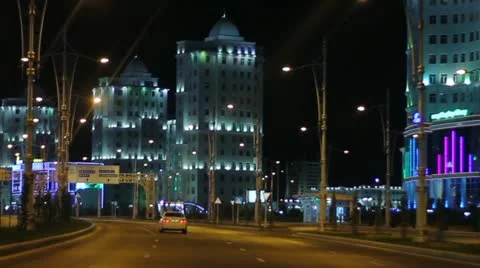 Ashgabat at Night 库存影片 12224515
