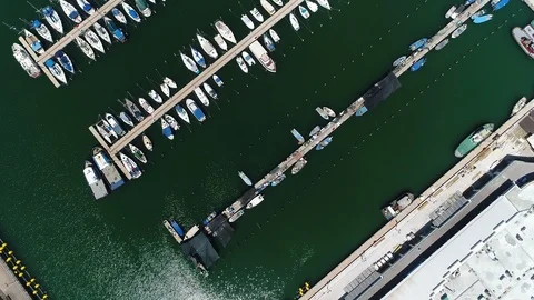 Ashkelon marina top view Stock Footage 88808357