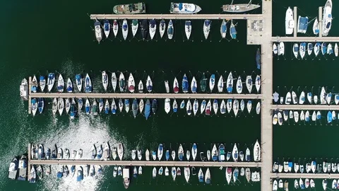 Ashkelon marina top view Stock Footage 88809182