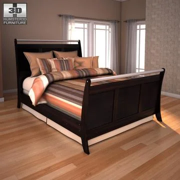 Ashley  Pinella Queen Sleigh Bed 3D Model