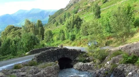 Ashness bridge lake district Stock Footage