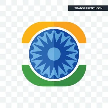 Ashok chakra vector icon isolated on transparent background, ashok chakra log Stock Illustration