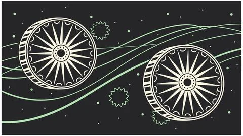 Ashoka chakra illustration vector design for indian flag design and indian indep Stock Illustration