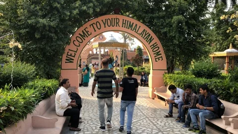 Ashram Parmat Niketan inside view, Rishikesh Stockbeeldmateriaal 119004768