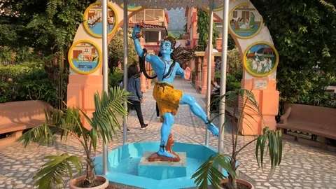 Ashram Parmat Niketan inside view, Rishikesh Stock Footage 119004790