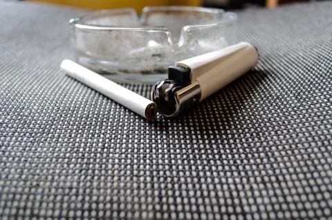 Ashtray and lighter Stock Photos