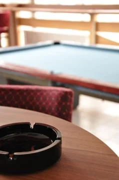 Ashtray with billiards Stock Photos