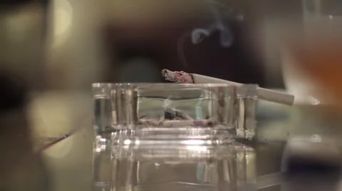 Ashtray with cigarette Stock-Footage 31998434