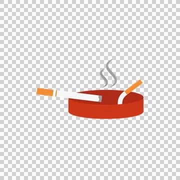 Ashtray with extinguished cigarettes. Smoke from an extinguished cigarette. Stock Illustration