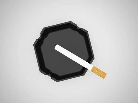 Ashtray with one cigarette Stock Illustration