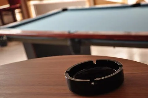 Ashtray with pool table Stock Photos