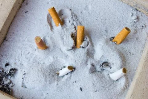Ashtray with sand Stock Photos