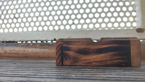 An ashtray on the table. Stock Photos