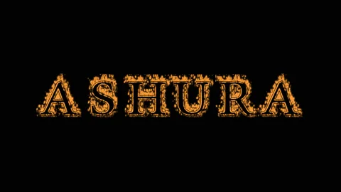Ashura fire text effect black background Stock Footage 136196705