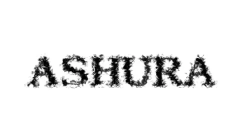 Ashura smoke text effect white isolated background Stock Footage 138722663
