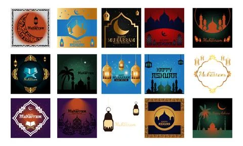 Ashura Template Design Bundle Stock Illustration