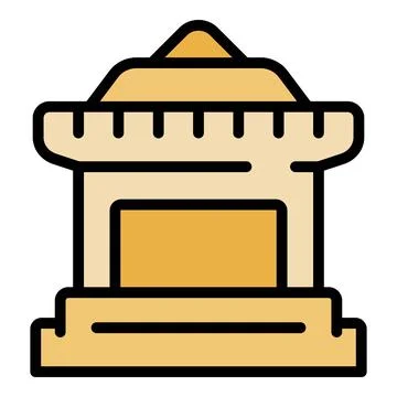Asia building icon vector flat Ilustración de archivo