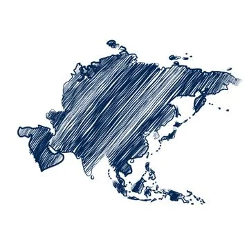 Asia continent Stock Illustration